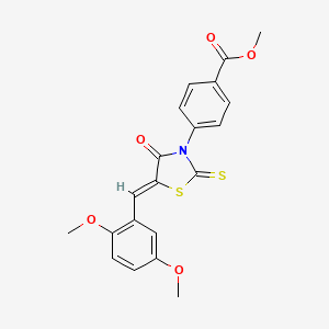 molecular formula C20H17NO5S2 B6139489 methyl 4-[5-(2,5-dimethoxybenzylidene)-4-oxo-2-thioxo-1,3-thiazolidin-3-yl]benzoate 