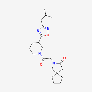 molecular formula C21H32N4O3 B6139520 2-{2-[3-(3-isobutyl-1,2,4-oxadiazol-5-yl)-1-piperidinyl]-2-oxoethyl}-2-azaspiro[4.4]nonan-3-one 