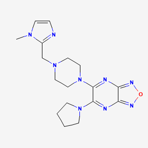 molecular formula C17H23N9O B6139532 5-{4-[(1-methyl-1H-imidazol-2-yl)methyl]-1-piperazinyl}-6-(1-pyrrolidinyl)[1,2,5]oxadiazolo[3,4-b]pyrazine 