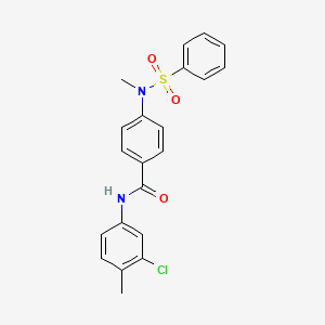 molecular formula C21H19ClN2O3S B6139538 N-(3-chloro-4-methylphenyl)-4-[methyl(phenylsulfonyl)amino]benzamide 