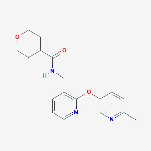 molecular formula C18H21N3O3 B6139550 N-({2-[(6-methyl-3-pyridinyl)oxy]-3-pyridinyl}methyl)tetrahydro-2H-pyran-4-carboxamide 