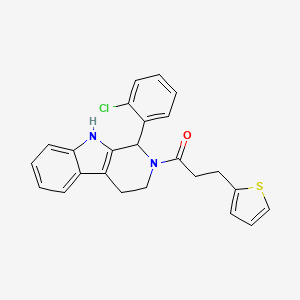 molecular formula C24H21ClN2OS B6139567 1-(2-chlorophenyl)-2-[3-(2-thienyl)propanoyl]-2,3,4,9-tetrahydro-1H-beta-carboline 