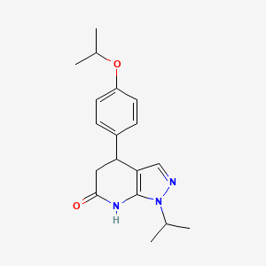 molecular formula C18H23N3O2 B6139576 4-(4-isopropoxyphenyl)-1-isopropyl-1,4,5,7-tetrahydro-6H-pyrazolo[3,4-b]pyridin-6-one 