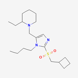 molecular formula C20H35N3O2S B6139591 1-({1-butyl-2-[(cyclobutylmethyl)sulfonyl]-1H-imidazol-5-yl}methyl)-2-ethylpiperidine 