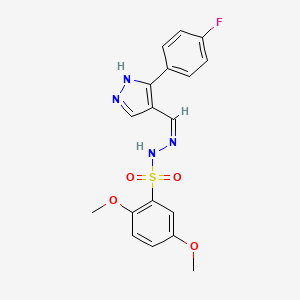 N'-{[3-(4-fluorophenyl)-1H-pyrazol-4-yl]methylene}-2,5-dimethoxybenzenesulfonohydrazide