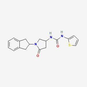 molecular formula C18H19N3O2S B6139632 N-[1-(2,3-dihydro-1H-inden-2-yl)-5-oxo-3-pyrrolidinyl]-N'-2-thienylurea 