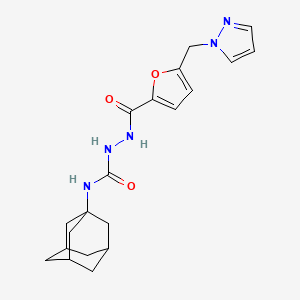 molecular formula C20H25N5O3 B6139635 N-1-adamantyl-2-[5-(1H-pyrazol-1-ylmethyl)-2-furoyl]hydrazinecarboxamide 