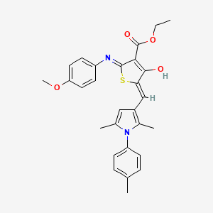 ethyl 5-{[2,5-dimethyl-1-(4-methylphenyl)-1H-pyrrol-3-yl]methylene}-2-[(4-methoxyphenyl)amino]-4-oxo-4,5-dihydro-3-thiophenecarboxylate