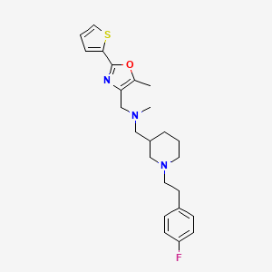 molecular formula C24H30FN3OS B6139643 ({1-[2-(4-fluorophenyl)ethyl]-3-piperidinyl}methyl)methyl{[5-methyl-2-(2-thienyl)-1,3-oxazol-4-yl]methyl}amine 