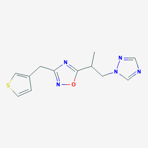 molecular formula C12H13N5OS B6139670 5-[1-methyl-2-(1H-1,2,4-triazol-1-yl)ethyl]-3-(3-thienylmethyl)-1,2,4-oxadiazole 