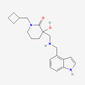 molecular formula C20H27N3O2 B6139680 1-(cyclobutylmethyl)-3-hydroxy-3-{[(1H-indol-4-ylmethyl)amino]methyl}-2-piperidinone 