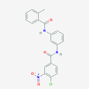molecular formula C21H16ClN3O4 B6139688 4-chloro-N-{3-[(2-methylbenzoyl)amino]phenyl}-3-nitrobenzamide 