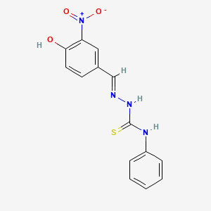 molecular formula C14H12N4O3S B6139702 4-hydroxy-3-nitrobenzaldehyde N-phenylthiosemicarbazone 