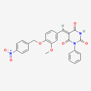 5-{3-methoxy-4-[(4-nitrobenzyl)oxy]benzylidene}-1-phenyl-2,4,6(1H,3H,5H)-pyrimidinetrione