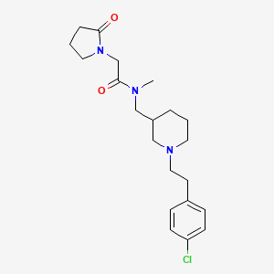 molecular formula C21H30ClN3O2 B6139712 N-({1-[2-(4-chlorophenyl)ethyl]-3-piperidinyl}methyl)-N-methyl-2-(2-oxo-1-pyrrolidinyl)acetamide 