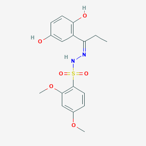 molecular formula C17H20N2O6S B6139745 N'-[1-(2,5-dihydroxyphenyl)propylidene]-2,4-dimethoxybenzenesulfonohydrazide 