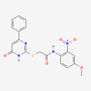 molecular formula C19H16N4O5S B6139746 2-[(4-hydroxy-6-phenyl-2-pyrimidinyl)thio]-N-(4-methoxy-2-nitrophenyl)acetamide 