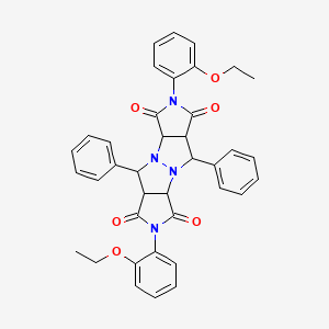 molecular formula C38H34N4O6 B6139761 2,7-bis(2-ethoxyphenyl)-5,10-diphenyltetrahydropyrrolo[3,4-c]pyrrolo[3',4':4,5]pyrazolo[1,2-a]pyrazole-1,3,6,8(2H,3aH,5H,7H)-tetrone 