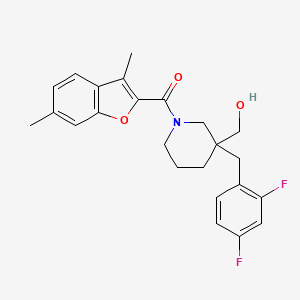 molecular formula C24H25F2NO3 B6139787 {3-(2,4-difluorobenzyl)-1-[(3,6-dimethyl-1-benzofuran-2-yl)carbonyl]-3-piperidinyl}methanol 