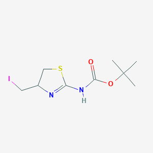 molecular formula C9H15IN2O2S B061398 tert-butyl N-[4-(iodomethyl)-4,5-dihydro-1,3-thiazol-2-yl]carbamate CAS No. 179116-01-9