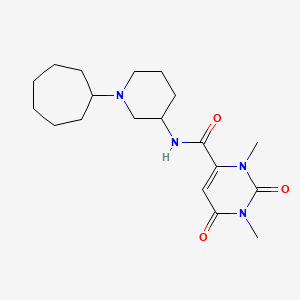 molecular formula C19H30N4O3 B6139803 N-(1-cycloheptyl-3-piperidinyl)-1,3-dimethyl-2,6-dioxo-1,2,3,6-tetrahydro-4-pyrimidinecarboxamide 