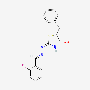 molecular formula C17H14FN3OS B6139819 2-fluorobenzaldehyde (5-benzyl-4-oxo-1,3-thiazolidin-2-ylidene)hydrazone 