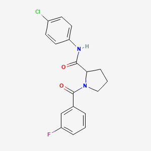 molecular formula C18H16ClFN2O2 B6139825 N-(4-chlorophenyl)-1-(3-fluorobenzoyl)prolinamide 