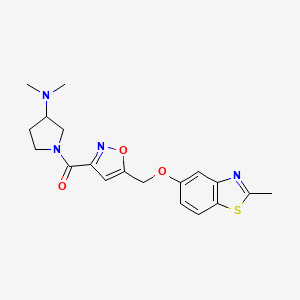 molecular formula C19H22N4O3S B6139863 N,N-dimethyl-1-[(5-{[(2-methyl-1,3-benzothiazol-5-yl)oxy]methyl}-3-isoxazolyl)carbonyl]-3-pyrrolidinamine 