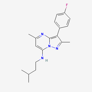 molecular formula C19H23FN4 B6139879 3-(4-fluorophenyl)-2,5-dimethyl-N-(3-methylbutyl)pyrazolo[1,5-a]pyrimidin-7-amine 