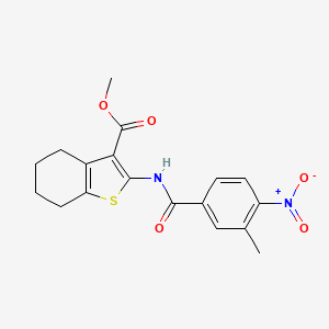 molecular formula C18H18N2O5S B6139888 methyl 2-[(3-methyl-4-nitrobenzoyl)amino]-4,5,6,7-tetrahydro-1-benzothiophene-3-carboxylate 