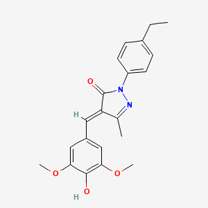 molecular formula C21H22N2O4 B6139895 2-(4-ethylphenyl)-4-(4-hydroxy-3,5-dimethoxybenzylidene)-5-methyl-2,4-dihydro-3H-pyrazol-3-one 