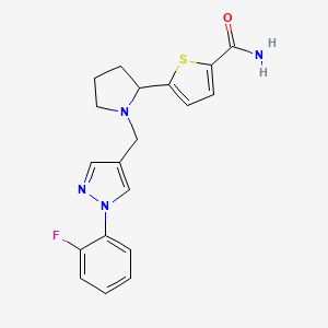 molecular formula C19H19FN4OS B6139906 5-(1-{[1-(2-fluorophenyl)-1H-pyrazol-4-yl]methyl}-2-pyrrolidinyl)-2-thiophenecarboxamide 
