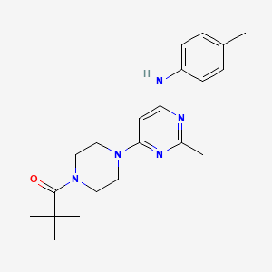 molecular formula C21H29N5O B6139914 6-[4-(2,2-dimethylpropanoyl)-1-piperazinyl]-2-methyl-N-(4-methylphenyl)-4-pyrimidinamine 