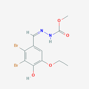 molecular formula C11H12Br2N2O4 B6139931 methyl 2-(2,3-dibromo-5-ethoxy-4-hydroxybenzylidene)hydrazinecarboxylate 
