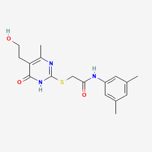 molecular formula C17H21N3O3S B6139935 N-(3,5-dimethylphenyl)-2-{[5-(2-hydroxyethyl)-4-methyl-6-oxo-1,6-dihydro-2-pyrimidinyl]thio}acetamide 