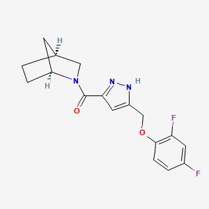 molecular formula C17H17F2N3O2 B6139964 (1S*,4S*)-2-({5-[(2,4-difluorophenoxy)methyl]-1H-pyrazol-3-yl}carbonyl)-2-azabicyclo[2.2.1]heptane 