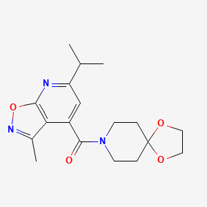 molecular formula C18H23N3O4 B6139977 8-[(6-isopropyl-3-methylisoxazolo[5,4-b]pyridin-4-yl)carbonyl]-1,4-dioxa-8-azaspiro[4.5]decane 