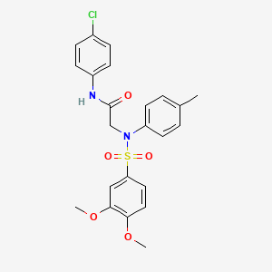 molecular formula C23H23ClN2O5S B6139997 N~1~-(4-chlorophenyl)-N~2~-[(3,4-dimethoxyphenyl)sulfonyl]-N~2~-(4-methylphenyl)glycinamide 