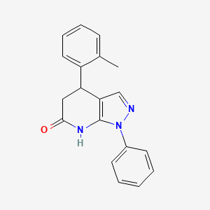 molecular formula C19H17N3O B6140005 4-(2-methylphenyl)-1-phenyl-1,4,5,7-tetrahydro-6H-pyrazolo[3,4-b]pyridin-6-one 
