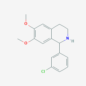 molecular formula C17H18ClNO2 B6140014 1-(3-chlorophenyl)-6,7-dimethoxy-1,2,3,4-tetrahydroisoquinoline 