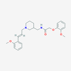 molecular formula C25H32N2O4 B6140034 2-(2-methoxyphenoxy)-N-({1-[(2E)-3-(2-methoxyphenyl)-2-propen-1-yl]-3-piperidinyl}methyl)acetamide 