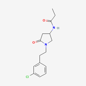 molecular formula C15H19ClN2O2 B6140051 N-{1-[2-(3-chlorophenyl)ethyl]-5-oxo-3-pyrrolidinyl}propanamide 