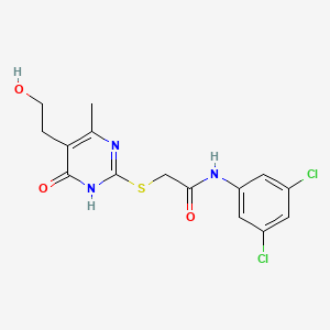 molecular formula C15H15Cl2N3O3S B6140063 N-(3,5-dichlorophenyl)-2-{[5-(2-hydroxyethyl)-4-methyl-6-oxo-1,6-dihydro-2-pyrimidinyl]thio}acetamide 