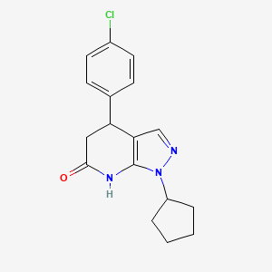 4-(4-chlorophenyl)-1-cyclopentyl-1,4,5,7-tetrahydro-6H-pyrazolo[3,4-b]pyridin-6-one
