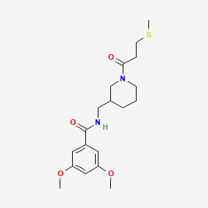 3,5-dimethoxy-N-({1-[3-(methylthio)propanoyl]-3-piperidinyl}methyl)benzamide