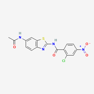 molecular formula C16H11ClN4O4S B6140083 N-[6-(acetylamino)-1,3-benzothiazol-2-yl]-2-chloro-4-nitrobenzamide 