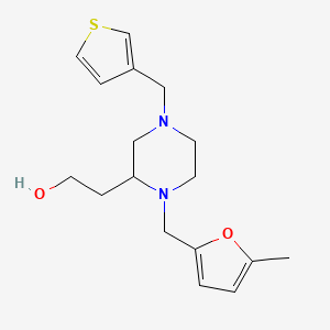 molecular formula C17H24N2O2S B6140086 2-[1-[(5-methyl-2-furyl)methyl]-4-(3-thienylmethyl)-2-piperazinyl]ethanol 