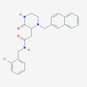 molecular formula C24H24ClN3O2 B6140092 N-(2-chlorobenzyl)-2-[1-(2-naphthylmethyl)-3-oxo-2-piperazinyl]acetamide 