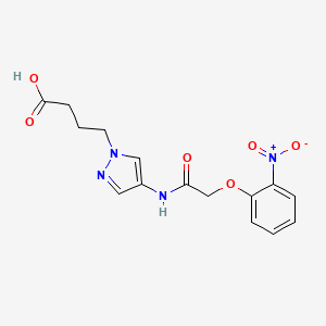 4-(4-{[(2-nitrophenoxy)acetyl]amino}-1H-pyrazol-1-yl)butanoic acid