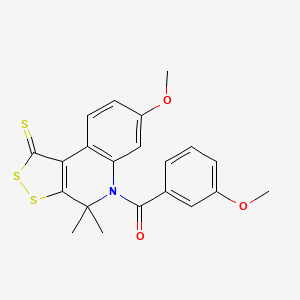 molecular formula C21H19NO3S3 B6140146 7-methoxy-5-(3-methoxybenzoyl)-4,4-dimethyl-4,5-dihydro-1H-[1,2]dithiolo[3,4-c]quinoline-1-thione 